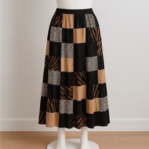 VTG Magram Patchwork Tiered XL Velvet Midi Boho Statement Eclectic Art To Wear